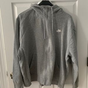 Nike Mens Gray Zippered Hooded Sweatshirt XXL